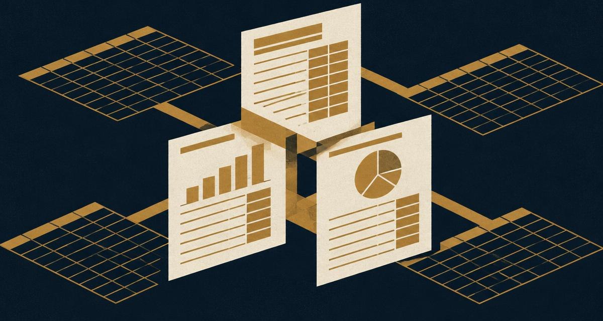 Abstract navy and gold composition illustrating how to build an integrated three-statement financial model